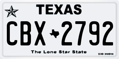 TX license plate CBX2792