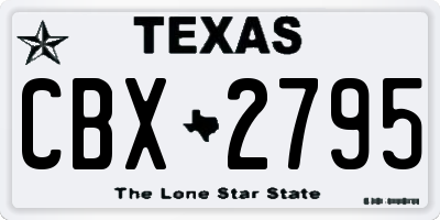 TX license plate CBX2795