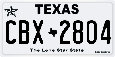 TX license plate CBX2804