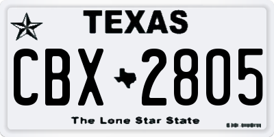 TX license plate CBX2805