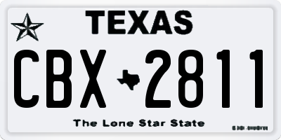 TX license plate CBX2811