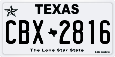 TX license plate CBX2816