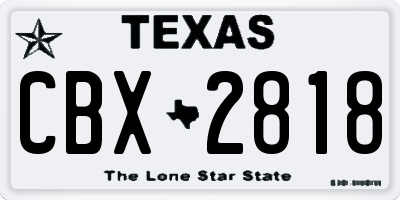 TX license plate CBX2818