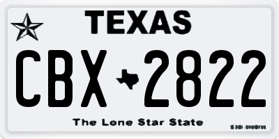 TX license plate CBX2822