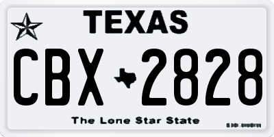 TX license plate CBX2828