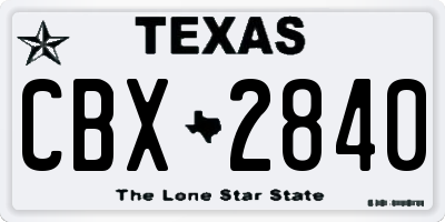 TX license plate CBX2840