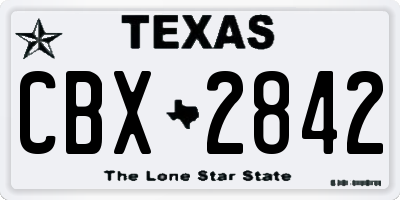 TX license plate CBX2842