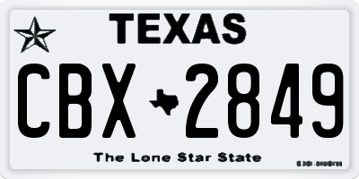 TX license plate CBX2849