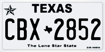 TX license plate CBX2852