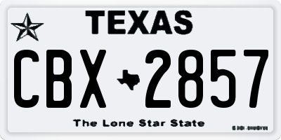 TX license plate CBX2857