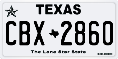 TX license plate CBX2860