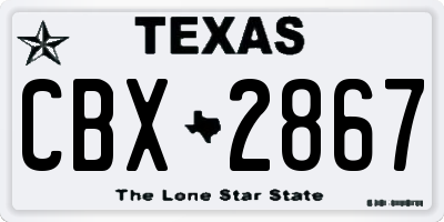 TX license plate CBX2867