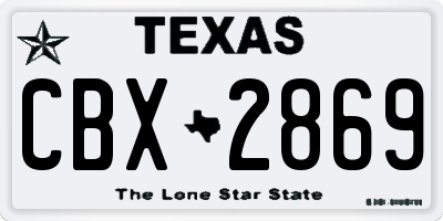 TX license plate CBX2869