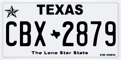 TX license plate CBX2879