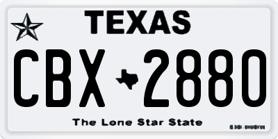 TX license plate CBX2880