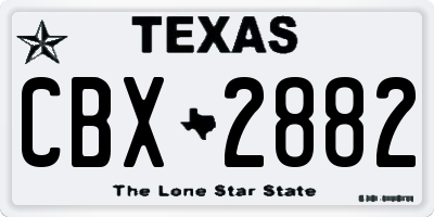 TX license plate CBX2882
