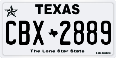 TX license plate CBX2889