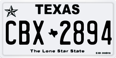 TX license plate CBX2894