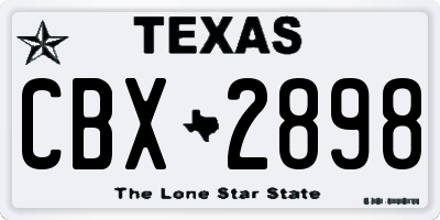 TX license plate CBX2898