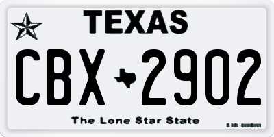 TX license plate CBX2902