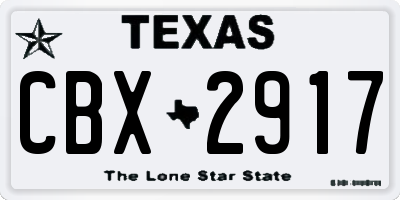 TX license plate CBX2917