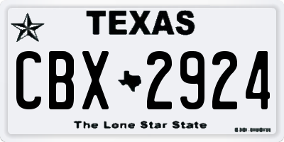 TX license plate CBX2924