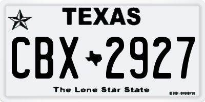 TX license plate CBX2927