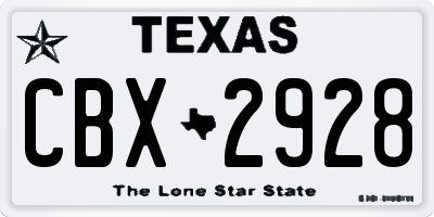 TX license plate CBX2928