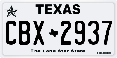 TX license plate CBX2937