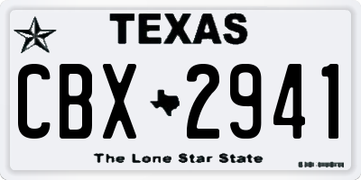 TX license plate CBX2941