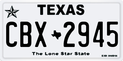 TX license plate CBX2945