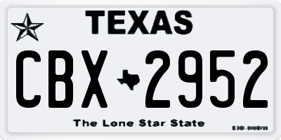 TX license plate CBX2952