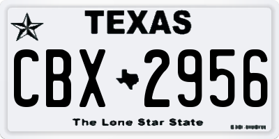 TX license plate CBX2956