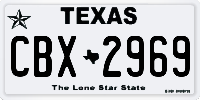 TX license plate CBX2969