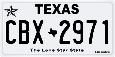 TX license plate CBX2971