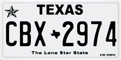 TX license plate CBX2974