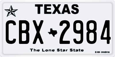 TX license plate CBX2984