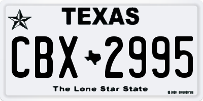 TX license plate CBX2995