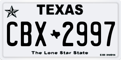 TX license plate CBX2997