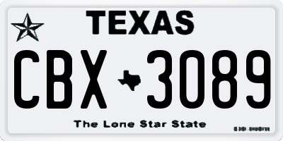 TX license plate CBX3089
