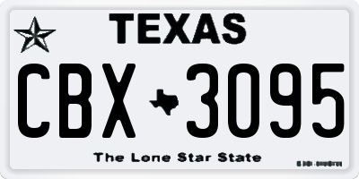 TX license plate CBX3095
