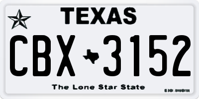 TX license plate CBX3152