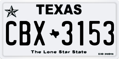 TX license plate CBX3153