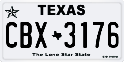 TX license plate CBX3176