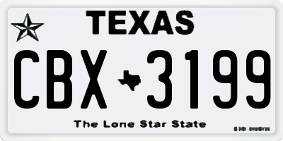 TX license plate CBX3199