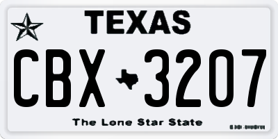 TX license plate CBX3207