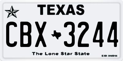 TX license plate CBX3244