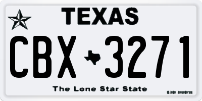 TX license plate CBX3271