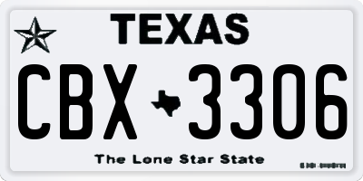 TX license plate CBX3306