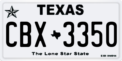 TX license plate CBX3350